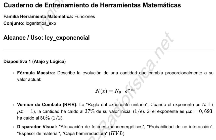 Cuaderno de Entrenamiento de la ley exponencial: fórmula maestra y atajo